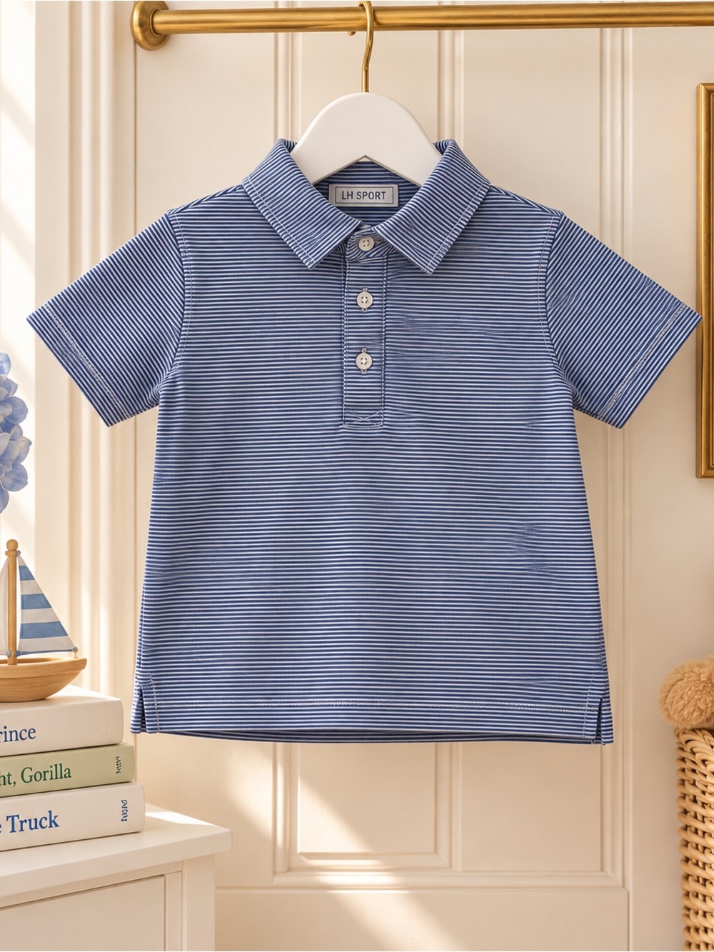 LH Sport Boys' Blue Stripe Polo Shirt